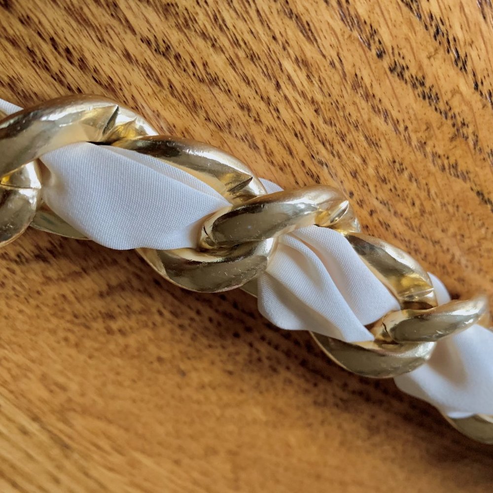 Silk and chain belt, 35" NWOT - Picture 5 of 7